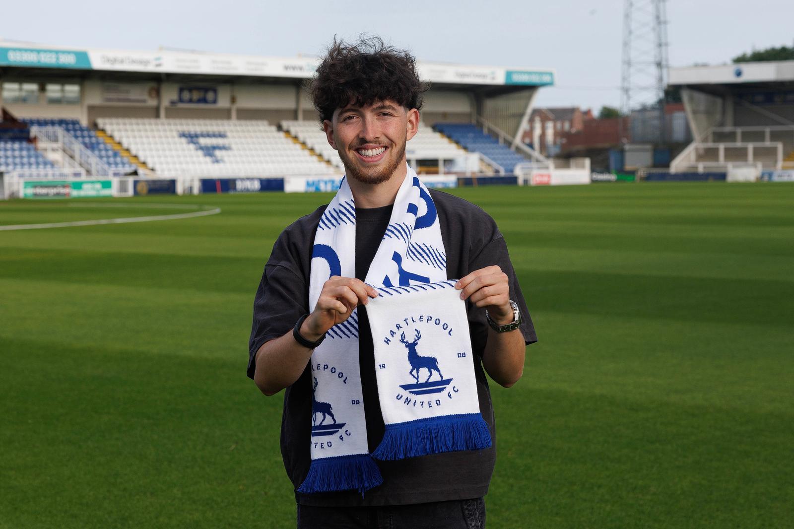 Owen Hampson at Victoria Park following his arrival at Hartlepool United after leaving Sheffield United.